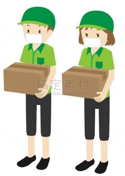 女性,绘画插图,人,男性,面罩,衣服,可爱的,商务,背景分离,行李