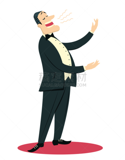 分离着色,男人,歌剧演唱者,戏剧表演,白色,音乐,无尾礼服,人,高雅,唱