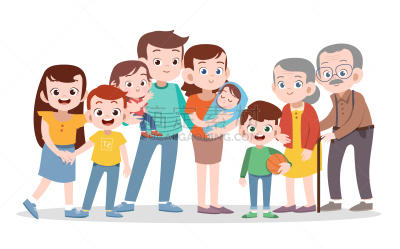 家庭,绘画插图,幸福,矢量,分离着色,可爱的,姐妹,丈夫,兄弟,父母