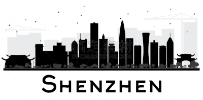 深圳,城市天际线,黑白图片,旅途,商务,鸟类,建筑,天空,剪影