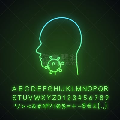计算机图标,喉咙痛,霓虹灯,寒冷,一个物体,背景分离,字母,照明设备,病毒,烟囱
