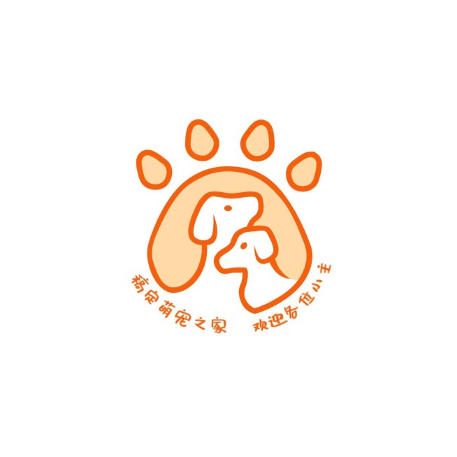 宠物行业线条拟物LOGO预览效果