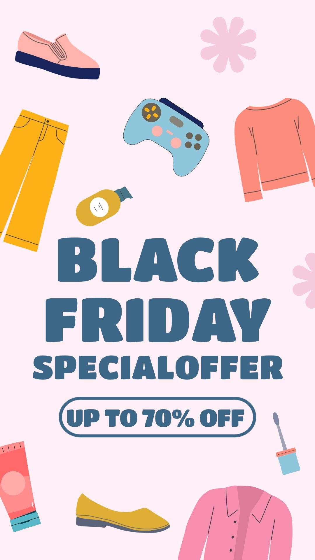 Black Friday Sales Marketing Poster Pastel Colored Graphic Illustrations Instagram Story Image Black Friday Sales Marketing Poster Pastel Colored Graphic Illustrations Instagram Story Image