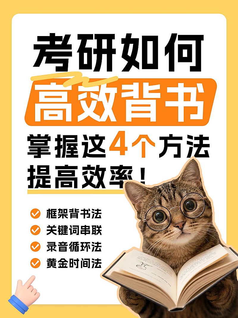 教育培训学历教育考研备考指南大字小红书封面