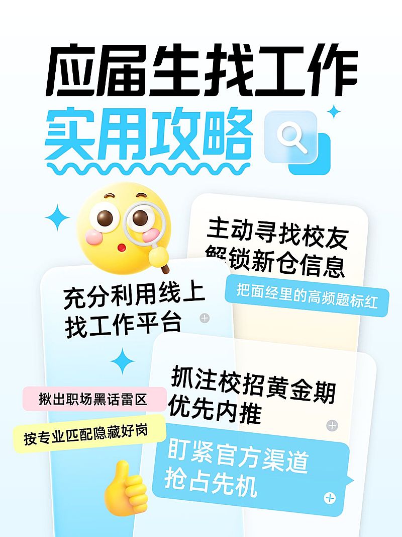 应届毕业生求职攻略分享爆款大字小红书封面