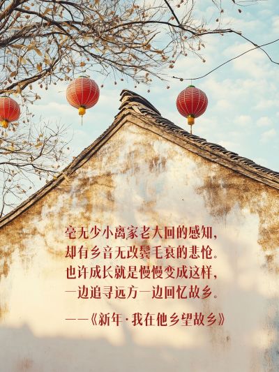 新年春节实景氛围春节写诗文案小红书封面aigc