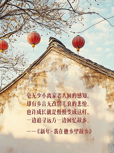 新年春节实景氛围春节写诗文案小红书封面aigc