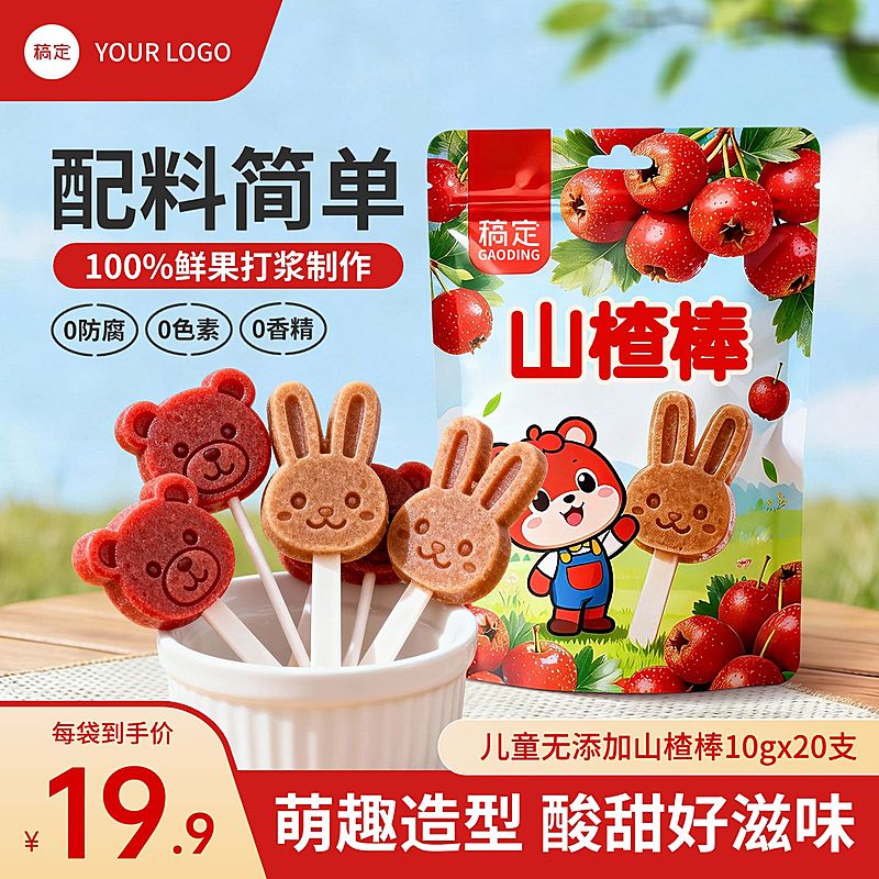 儿童健康山楂棒电商主图