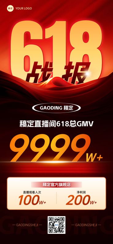 618销量喜报战报强光感全屏海报AIGC预览效果