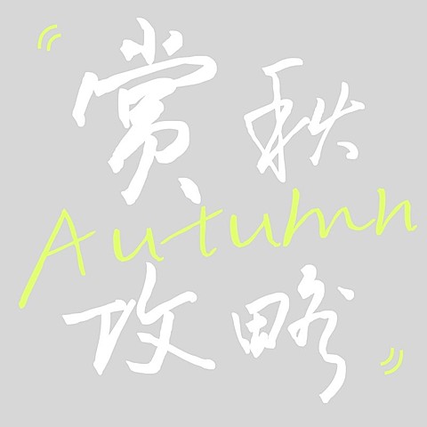 旅游出行手写风秋日清新标题文字
