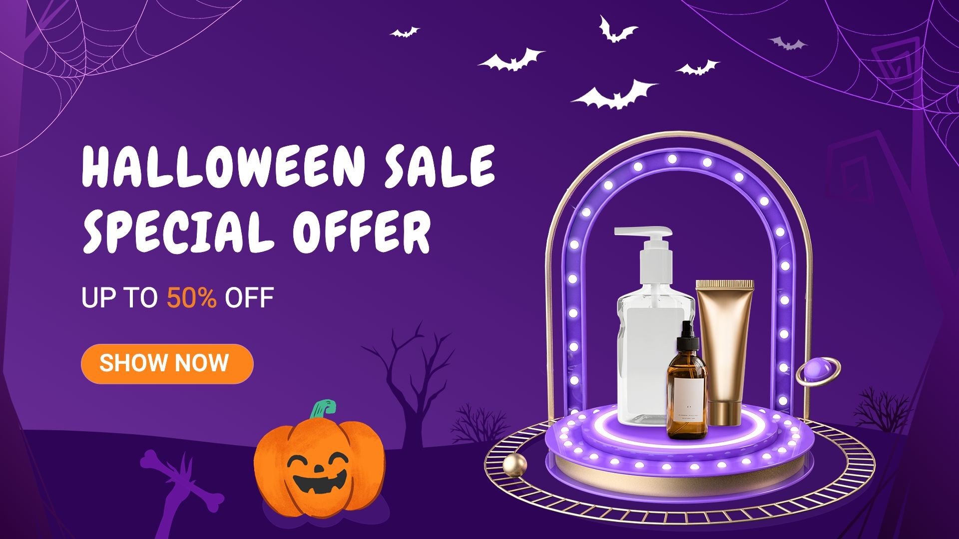 insMind Halloween Sale Template Ecommerce Banner