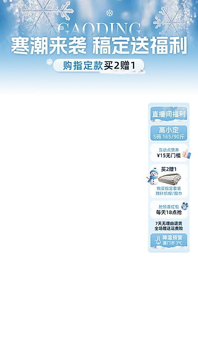 电商淘宝抖音服饰箱包直播卖货冬季直播贴片套装