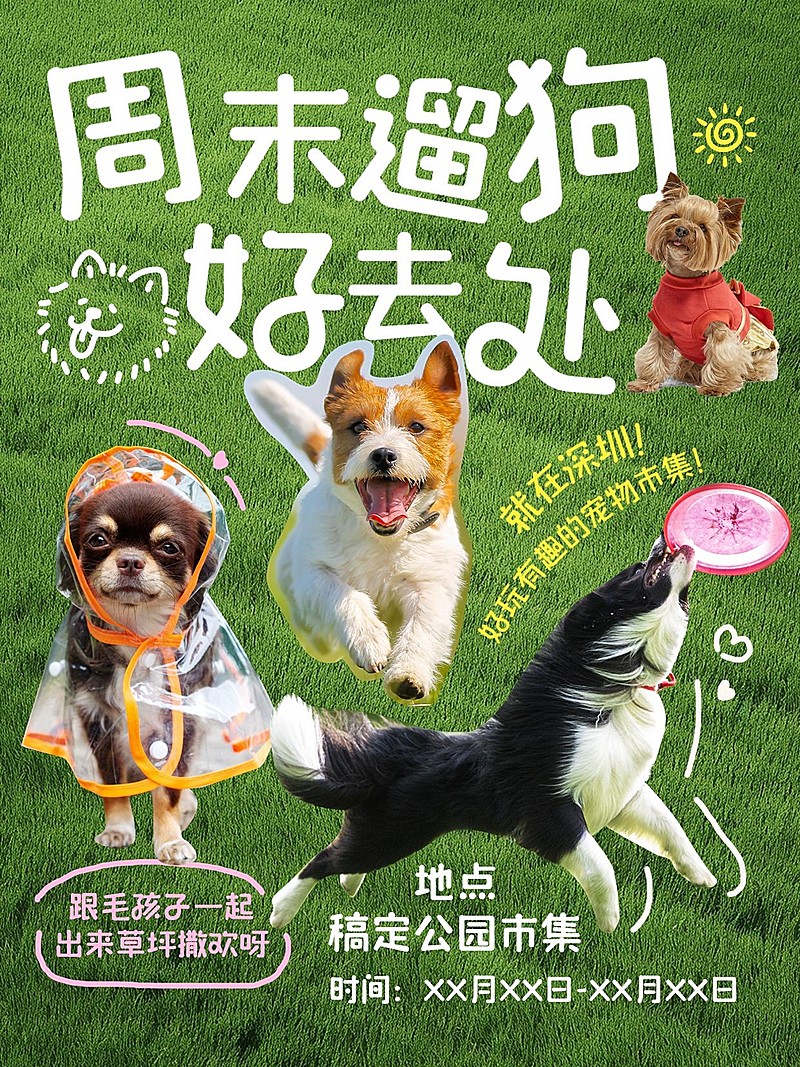 宠物活动宣传小红书封面aigc