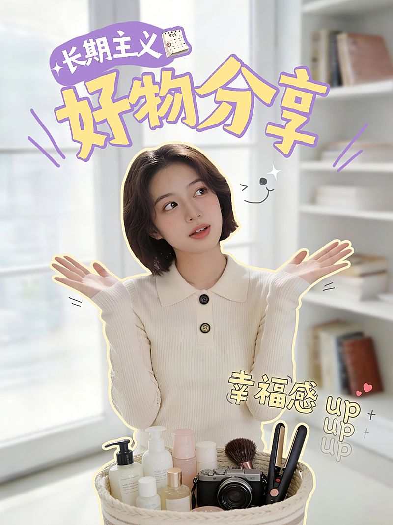 日常生活分享好物推荐人像小红书封面