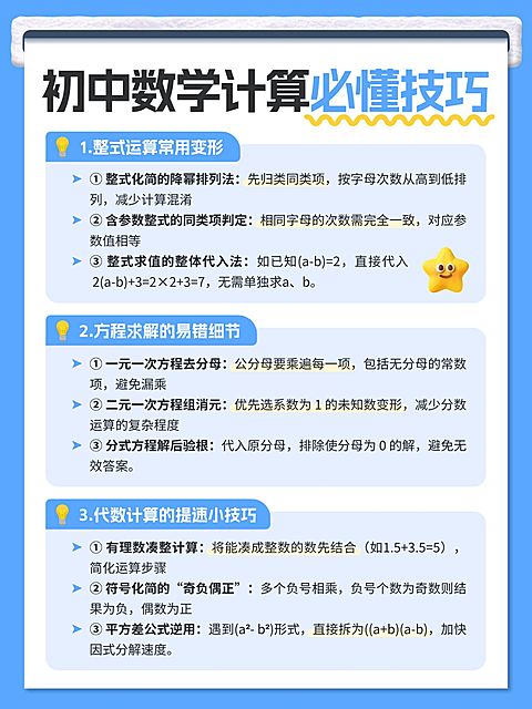 教育培训K12教育初中数学知识干货分享小红书配图