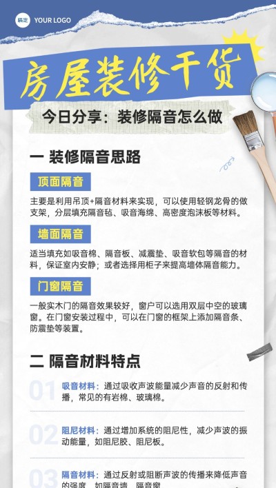 房地产家居装修知识科普干货全屏竖版海报AIGC