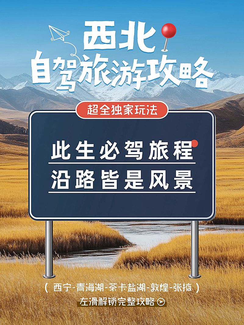 旅游路牌小红书封面aigc