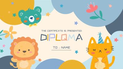 幼儿园可爱动物贺卡横版banner