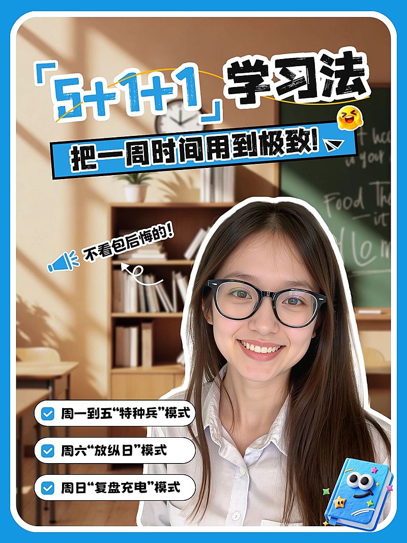 学习方法指南分享人像小红书封面