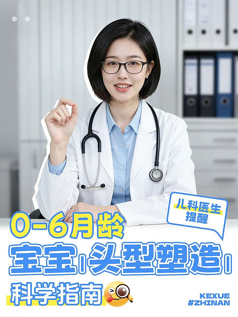母婴亲子新生儿头型科普人像小红书封面