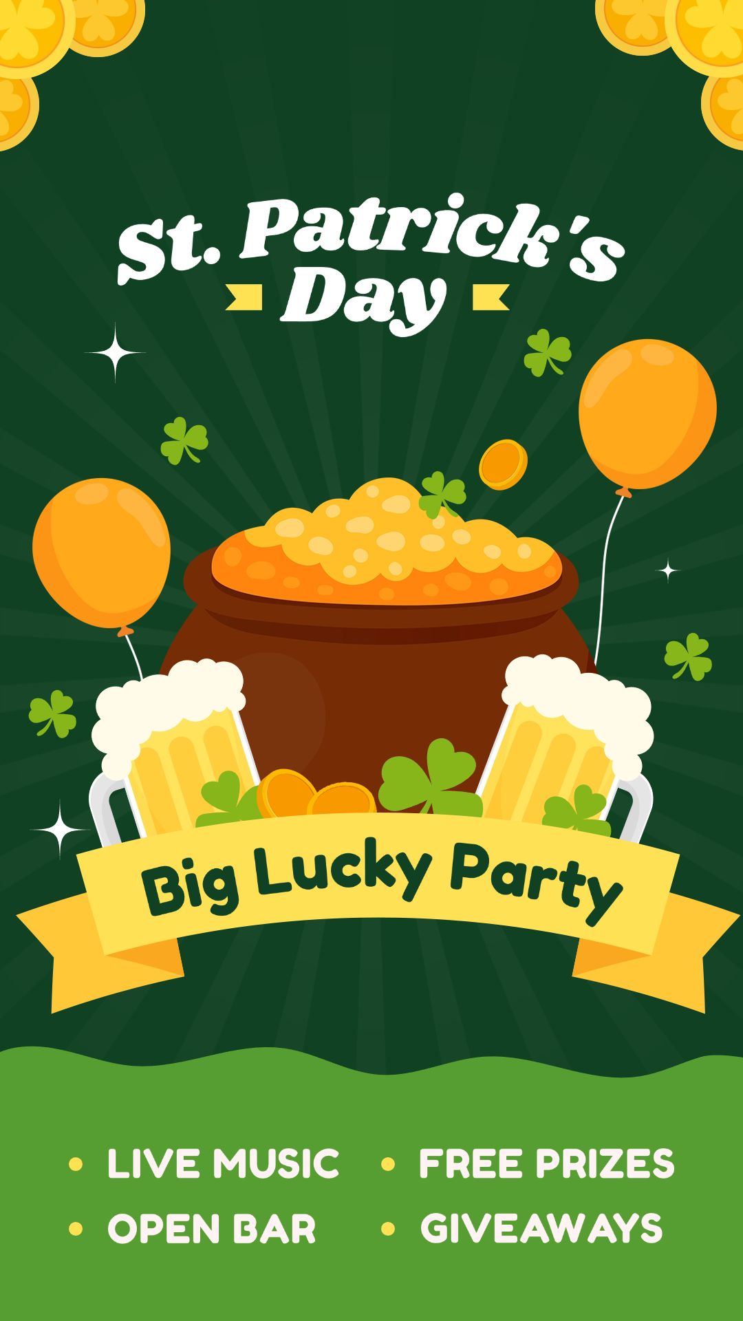 St. Patrick's Day Pub Club Party Event Invitation Instagram Story Image