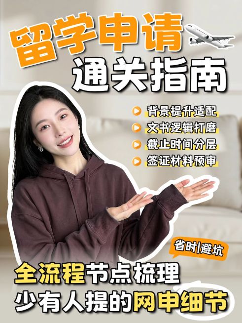 教育培训学历教育留学申请指南人像小红书封面预览效果