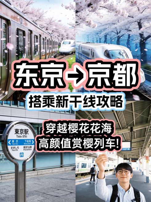 旅游出行日本赏樱行程推荐旅游攻略拼图小红书封面预览效果