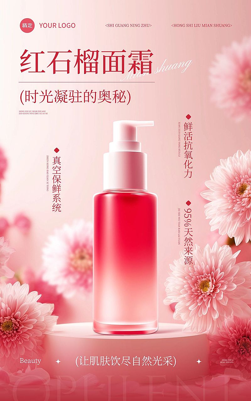 电商美妆产品展示营销-电商竖版海报AIGC