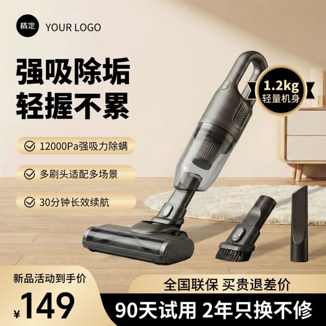 吸尘器家居家电电器产品电商零售主图预览效果