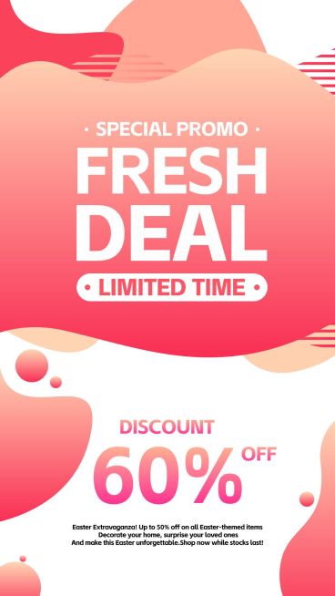 复活节购物特价折扣限时促销海报预览效果