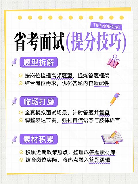 教育培训职业教育省考面试提分技巧小红书配图