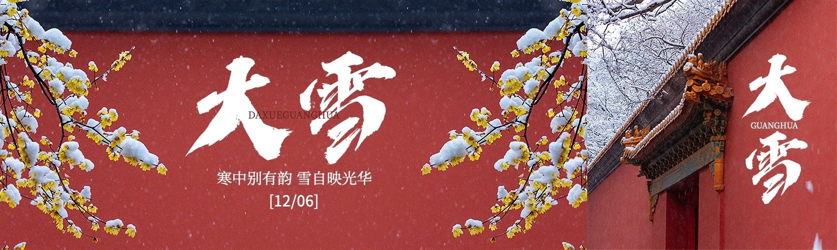 大雪节气实景摄影图下雪公众号双封面