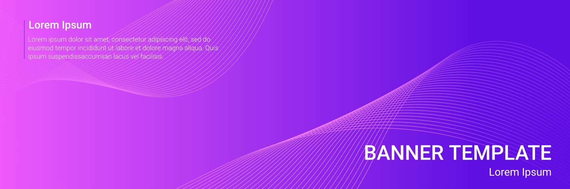 几何风紫色渐变网站广告横幅banner横版海报