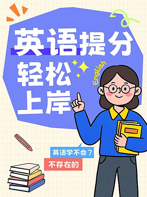教育培训英语提分技巧分享小红书封面