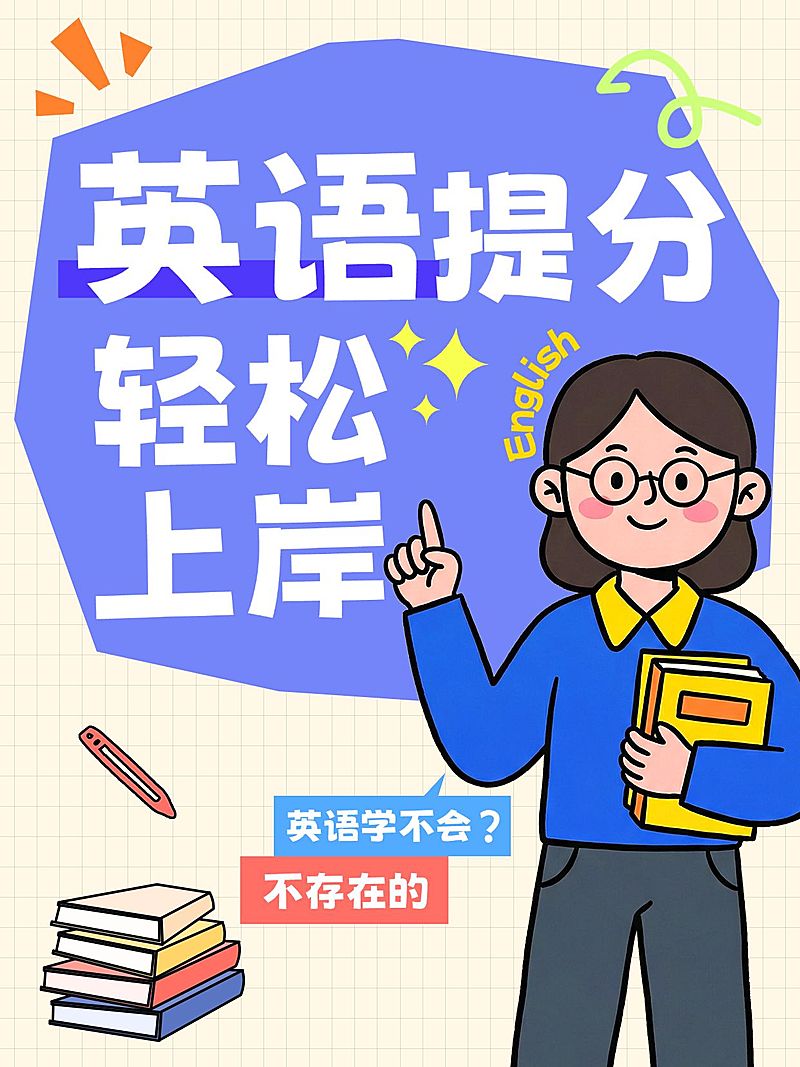 教育培训英语提分技巧分享小红书封面