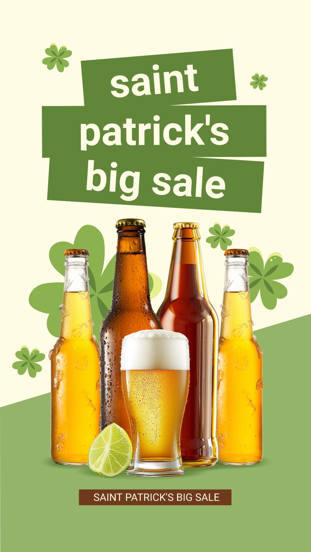 St. Patrick's Day Beer and Liquor Alcohol Drinks Sales Marketing Instagram Story Image