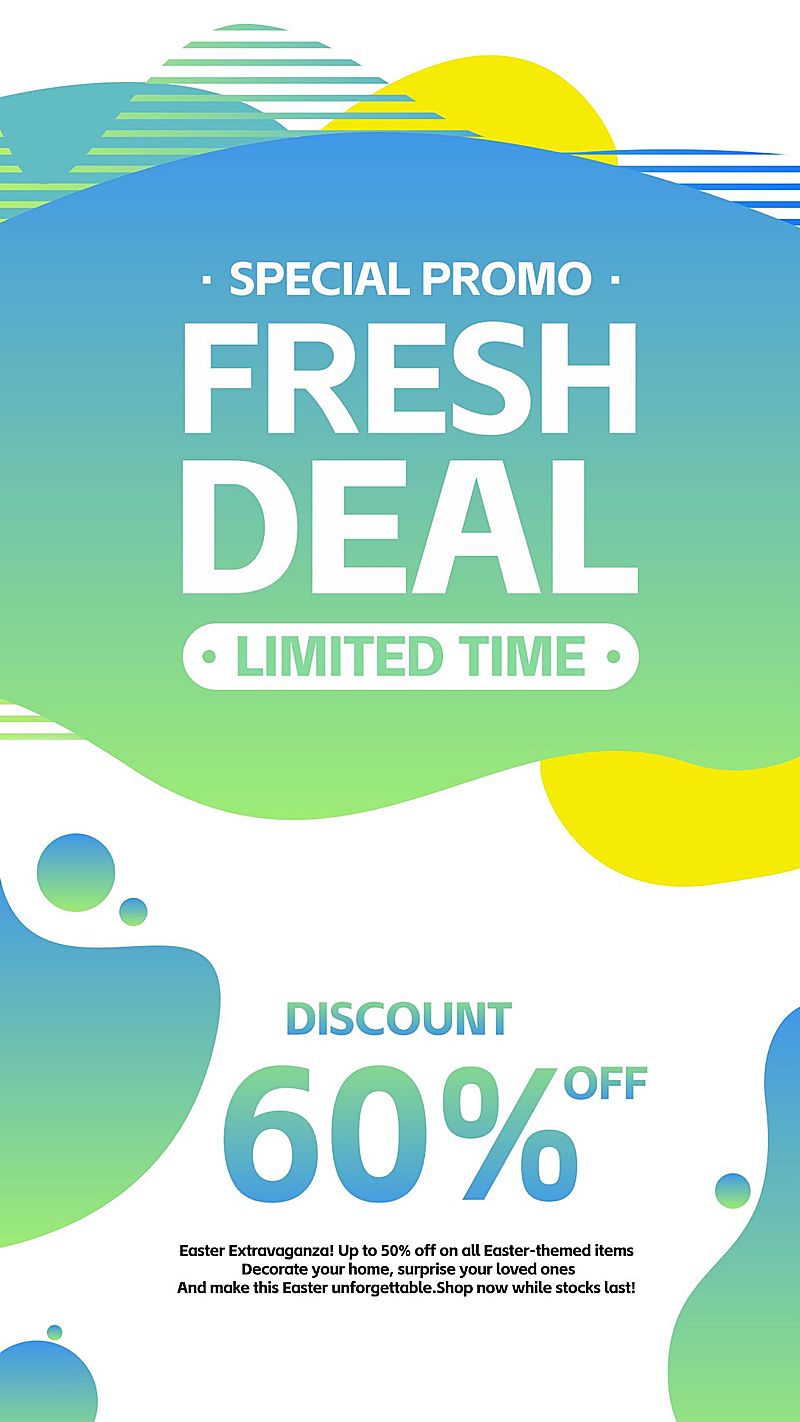 复活节购物特价折扣限时促销海报