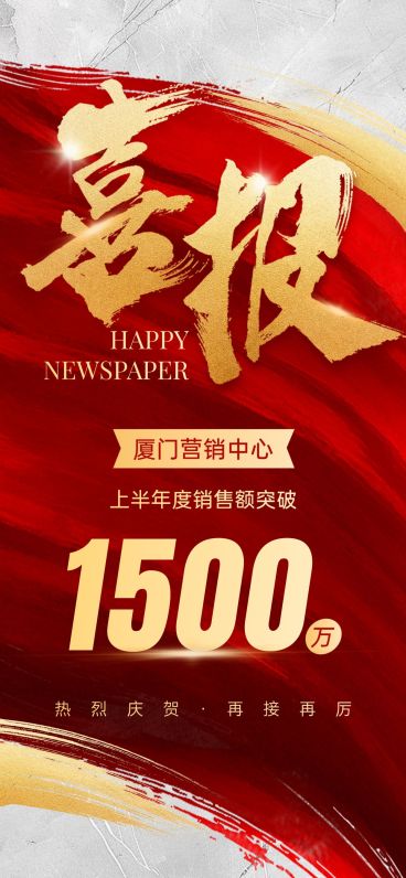 业绩喜报全屏海报AIGC预览效果