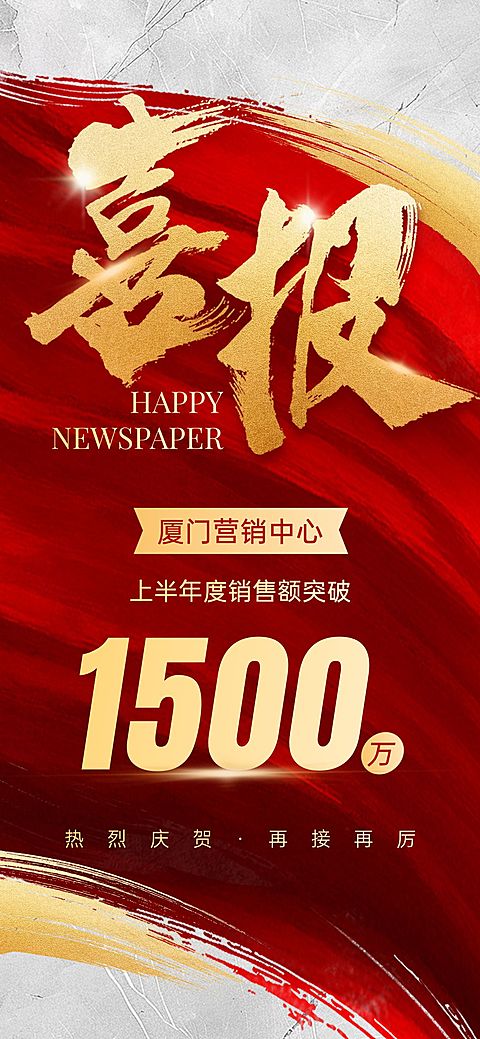 业绩喜报全屏海报AIGC