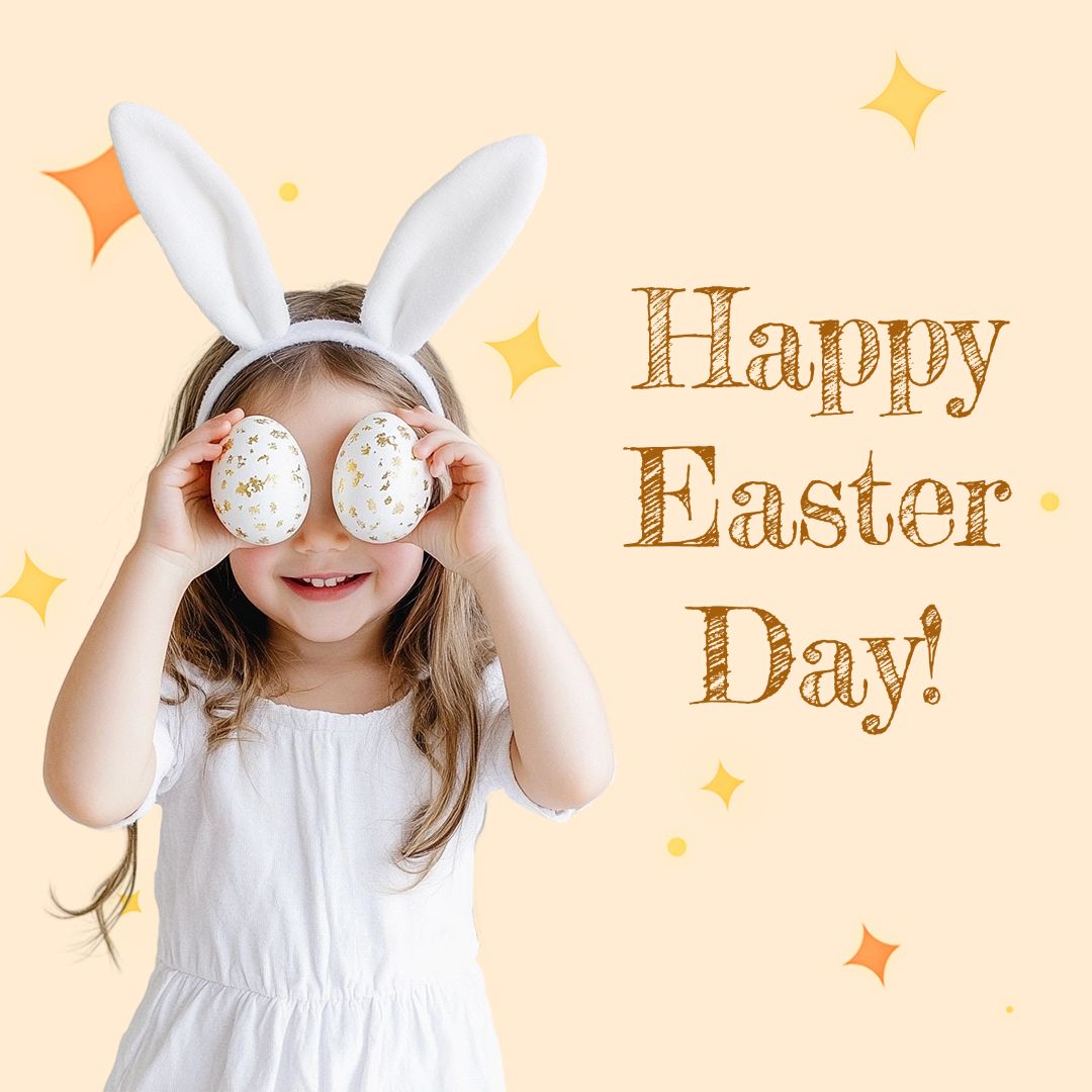 insMind Easter Greetings Cute Yellow Instagram Post Image