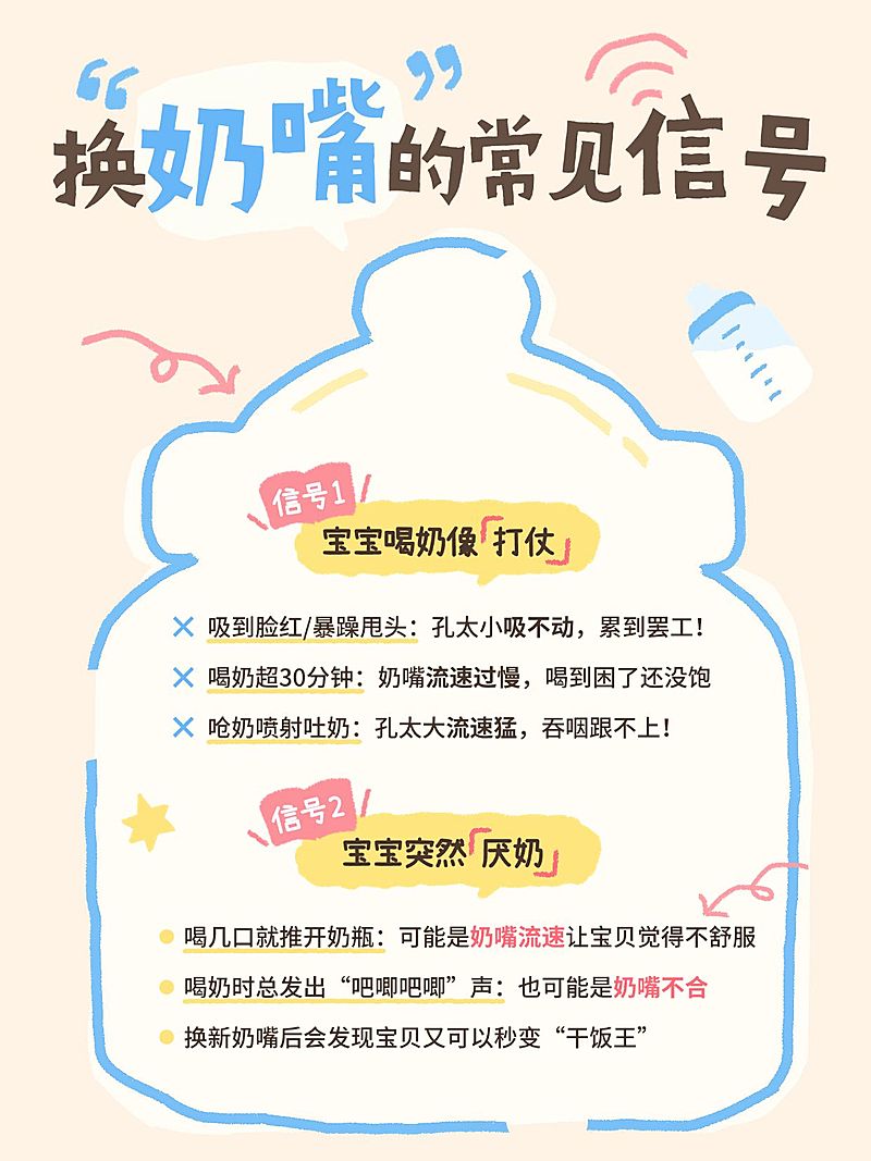 母婴亲子新生儿换奶嘴信号小红书配图