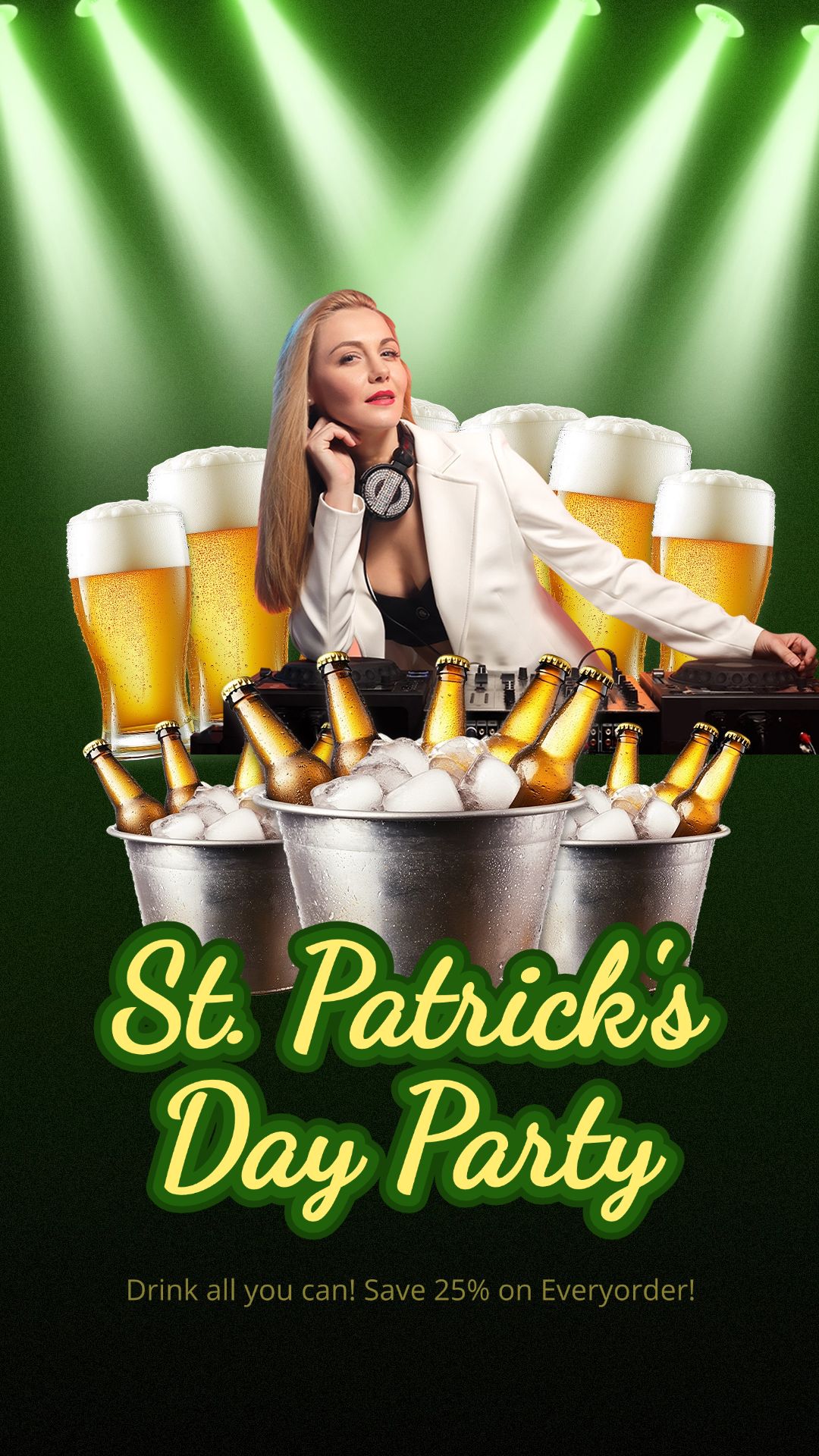 St. Patrick's Day Pub Club Party Event Invitation Instagram Story Image