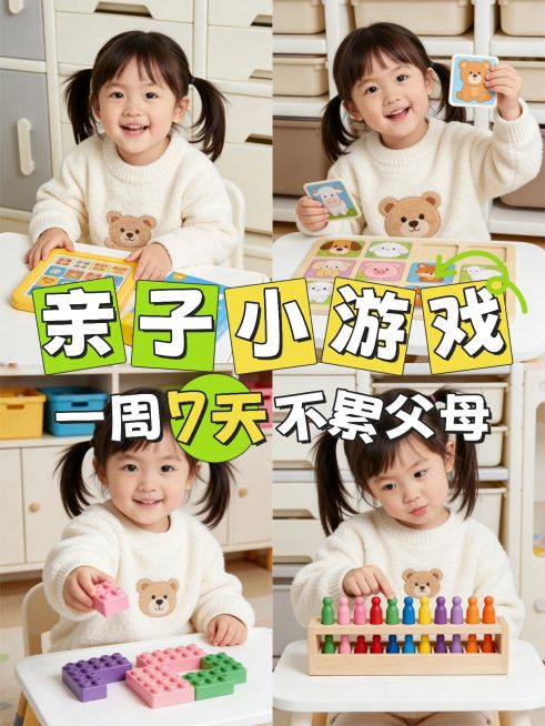 母婴亲子亲子游戏指南科普小红书封面预览效果