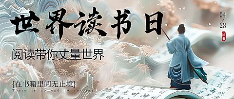 世界读书日节点祝福宣传推广公众号首图