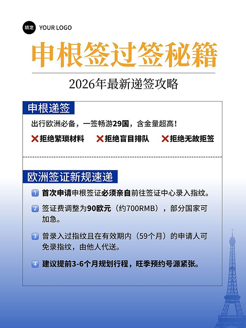 出国旅游签证过签攻略分享小红书配图