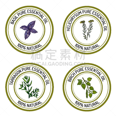 罗勒,龙蒿,白桦,标签,香熏油,清新,华贵,自然美,芳香疗法,布置