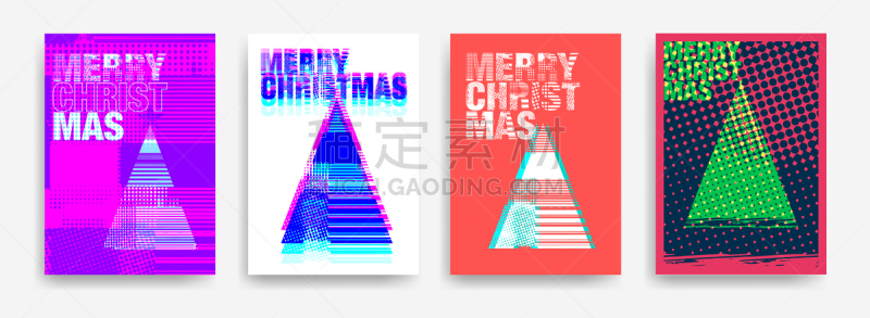 圣诞树,文字,式样,奇异的,贺卡,创造力,色彩鲜艳,圣诞装饰物,复古风格
