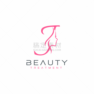 letter j beauty face logo design icon