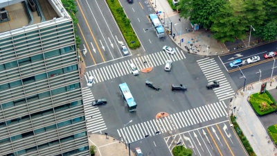 十字路口鸟瞰/深圳，中国