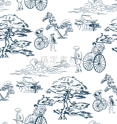 日本,式样,四方连续纹样,草图,背景,矢量,手,墨水,绘制